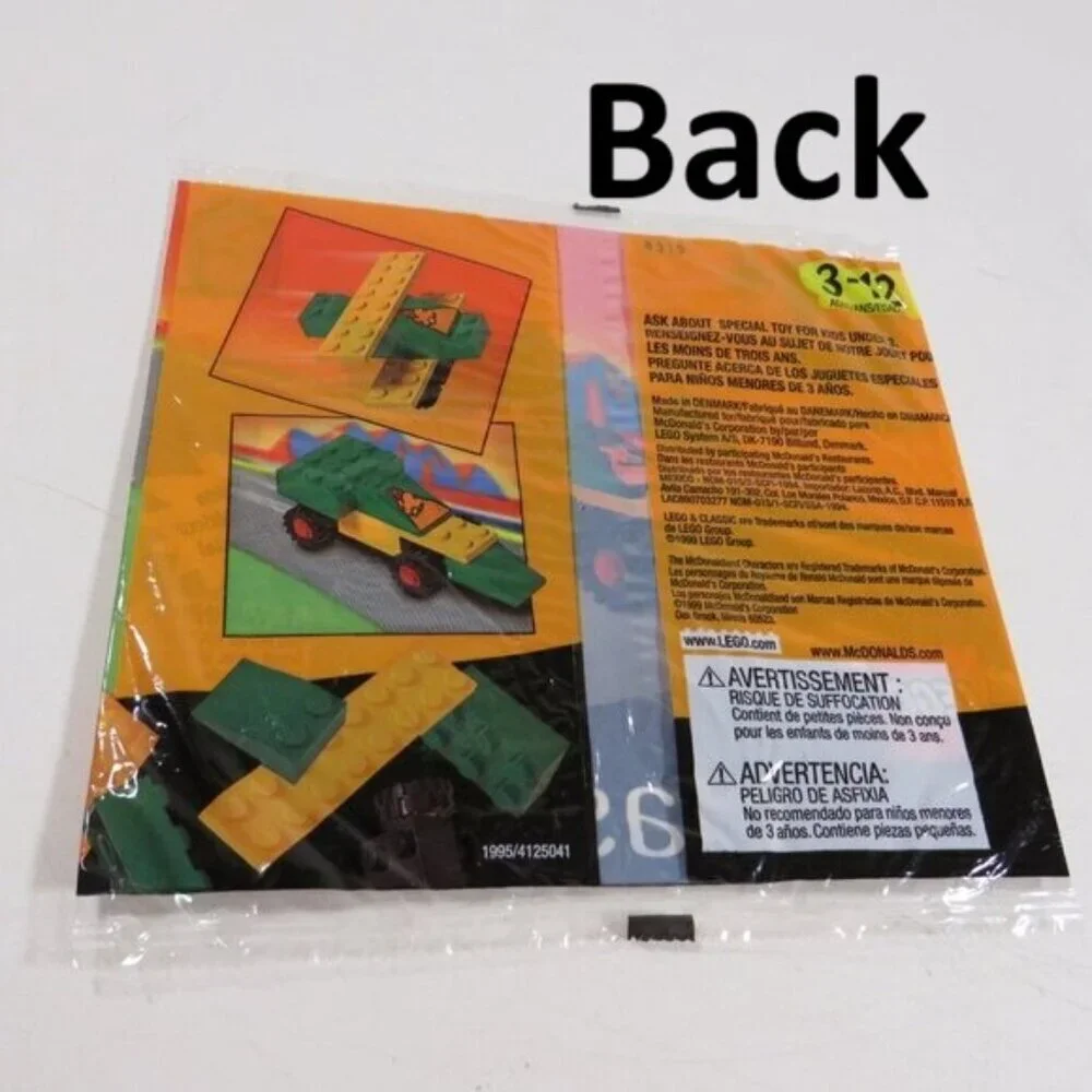LEGO ADVERTISING - (6 items)PACKAGING Materials mostly 1999 some Lego McDonalds